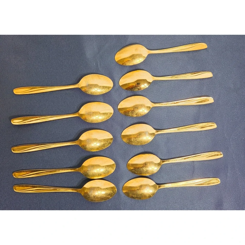 Stainless by Imperial U.S.A Gold Plated Spoons set of 11